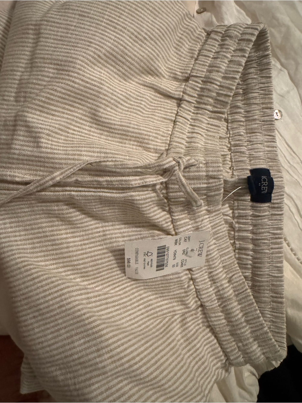 J. Crew Factory Men's Light Beige Corduroy Drawstring Pants - Picture 4 of 4